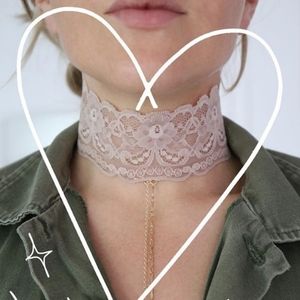 HRH Collection Jewelry - HRH Collection nude lace blogger choker HRH Collection Jewelry - HRH Collection nude lace blogger choker
